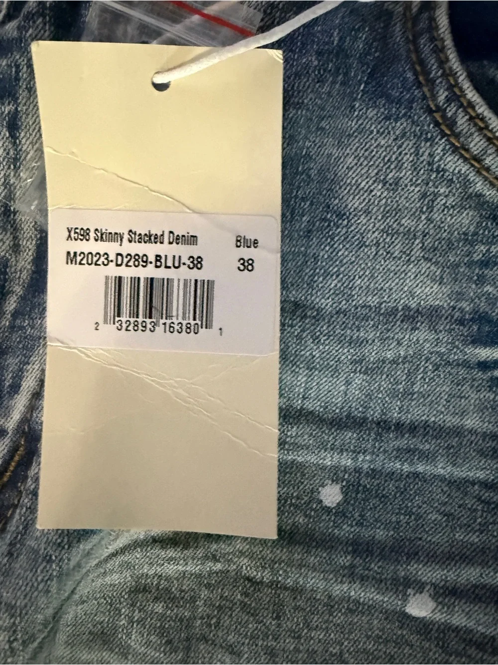Mnml Distressed Light Blue skinny stacked Flare leg Jeans size 38